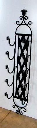 lot 150 image: Wrought Iron Wine Bottle Rack - Hol...
