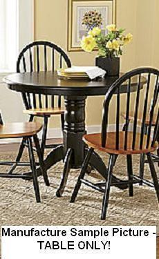 lot 66 image: Black Round Pedestal Dining Table-T...