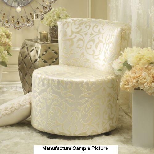 lot 70 image: Ivory Swivel Fluorish&nbspChair Ex...