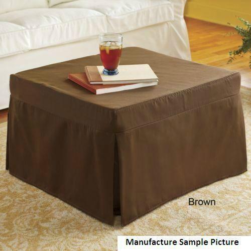lot 77 image: Sleeper Ottoman - Has Brown Slip Co...