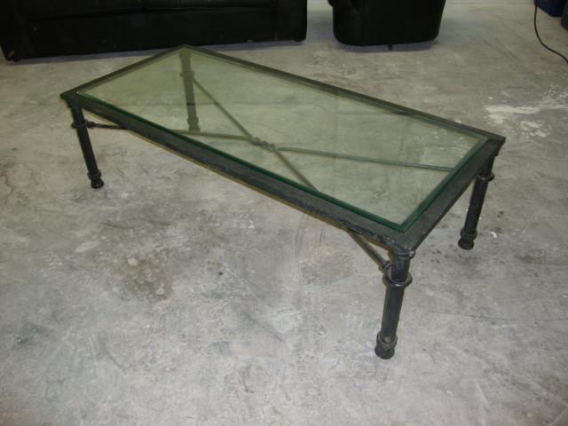 lot 136 image: Glass-Top Coffee Table, 54in x 24in...
