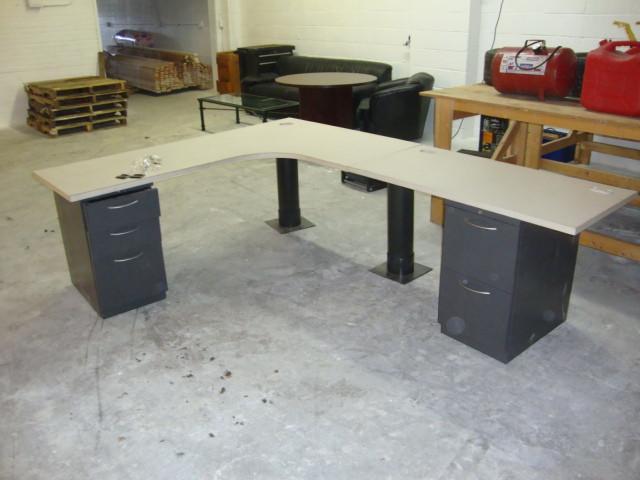lot 139 image: Corner Desk, 96in x 72in x 29in, as...