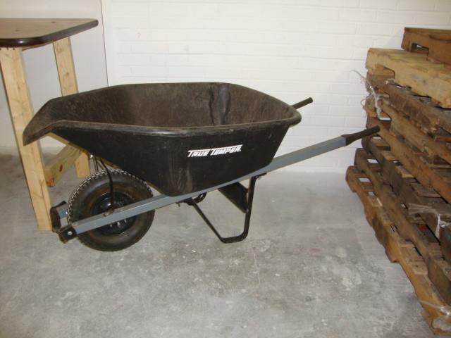 lot 45 image: True Temper Wheel Barrel with Pour ...