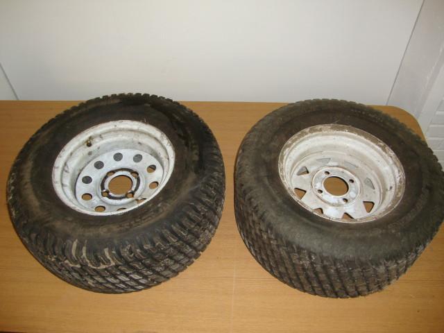 lot 95 image: Tires on 4-Bolt Rims, 1 Turfmaster ...