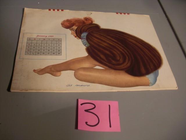 VINTAGE AL Moore 1949 Calendar, 12 ...