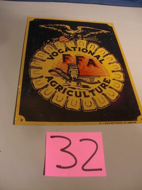 METAL FFA SIGN.. 9 in x 12 in...