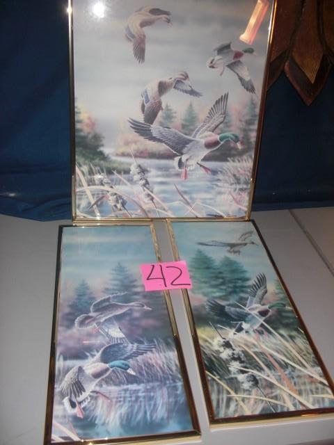 3 Mallard pictures, 2, 8 x 20 &nbs...