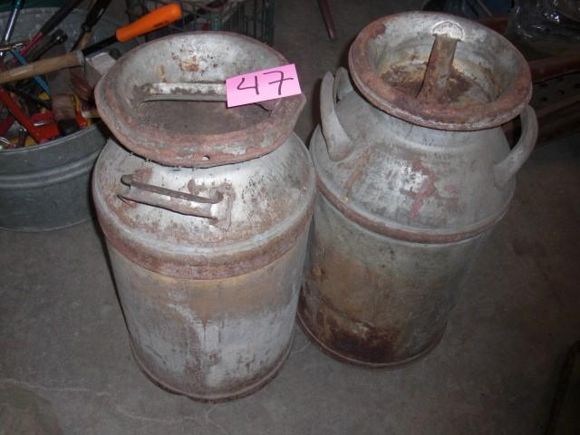 2, 10 GAL Milk Cans.. 1 From Shell ...