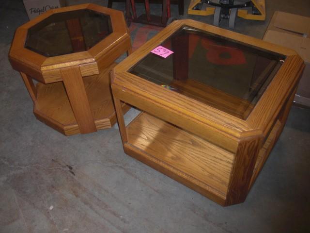 2 Solid Oak end tables   Rectangula...