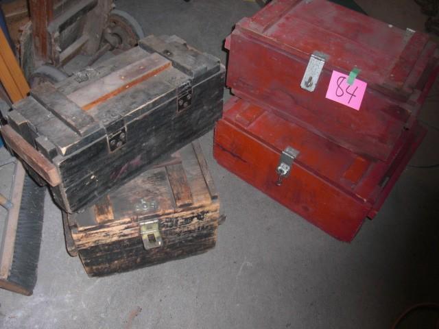 4 wooden boxes   2, 20 x 8 x 9  2, ...
