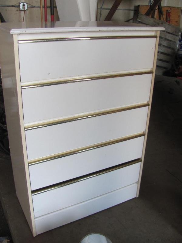 White Five-Drawer Dresser. Approx. ...