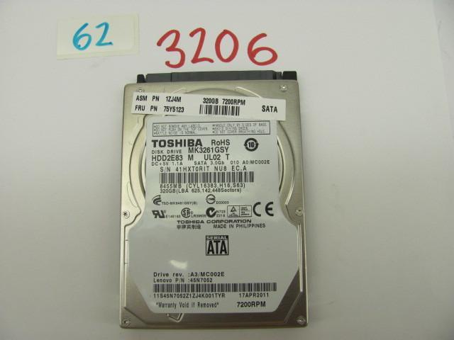 Toshiba 320G 2.5&quot SATA hard dr...