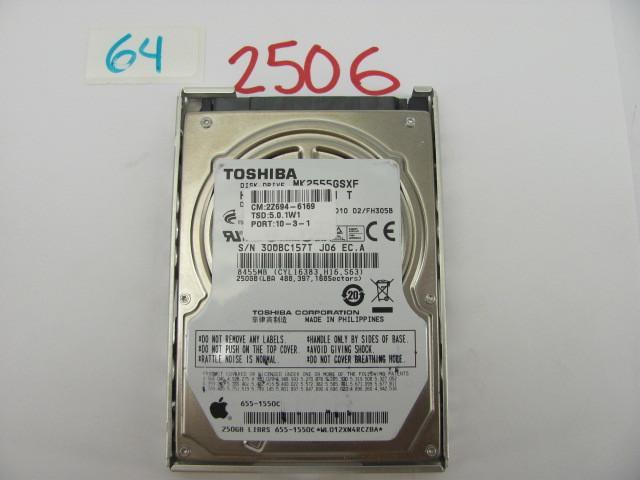 Toshiba 250G 2.5&quot SATA hard dr...