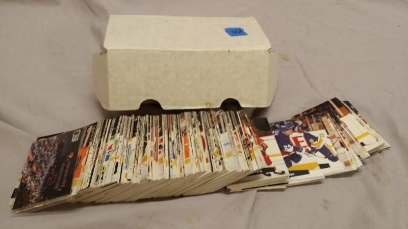 Box of Pro Set 1991 Hockey cards. A...