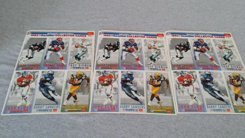 3 sheets of McDonalds Football Game...