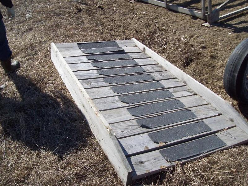 8 ft treated wood ramp with skid pl...