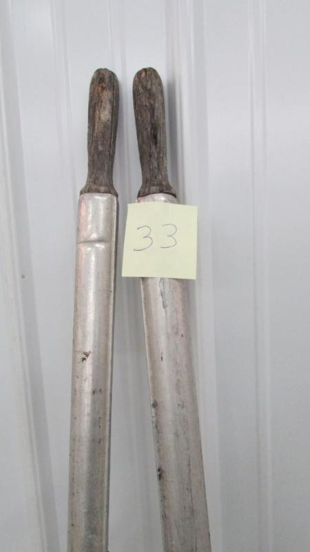 Hollow aluminum oars -Wood handles...