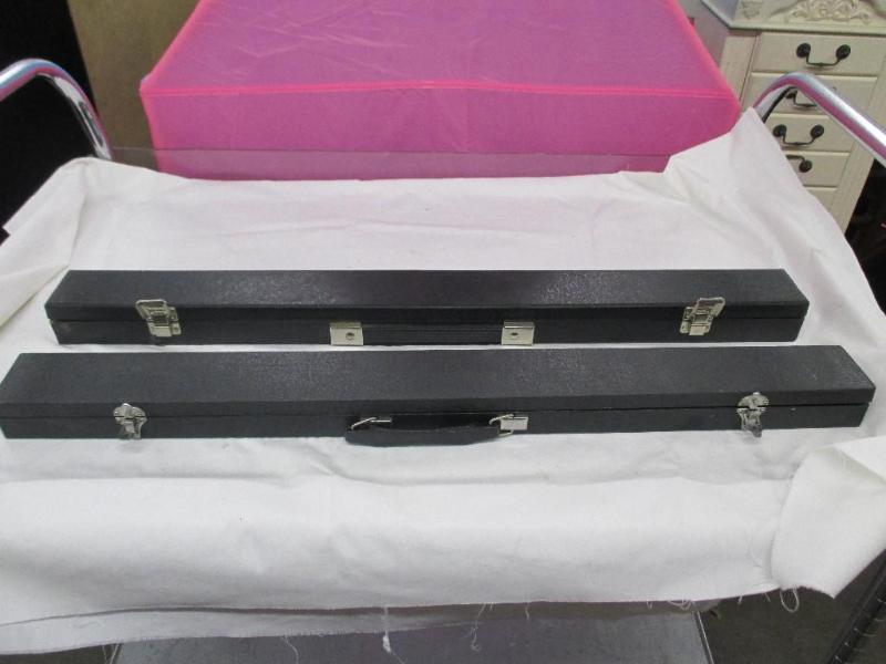 2 x 2 pc pool cues with hard cases ...