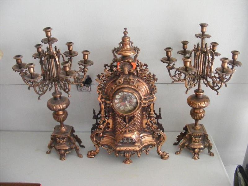Clock and Candle Sticks