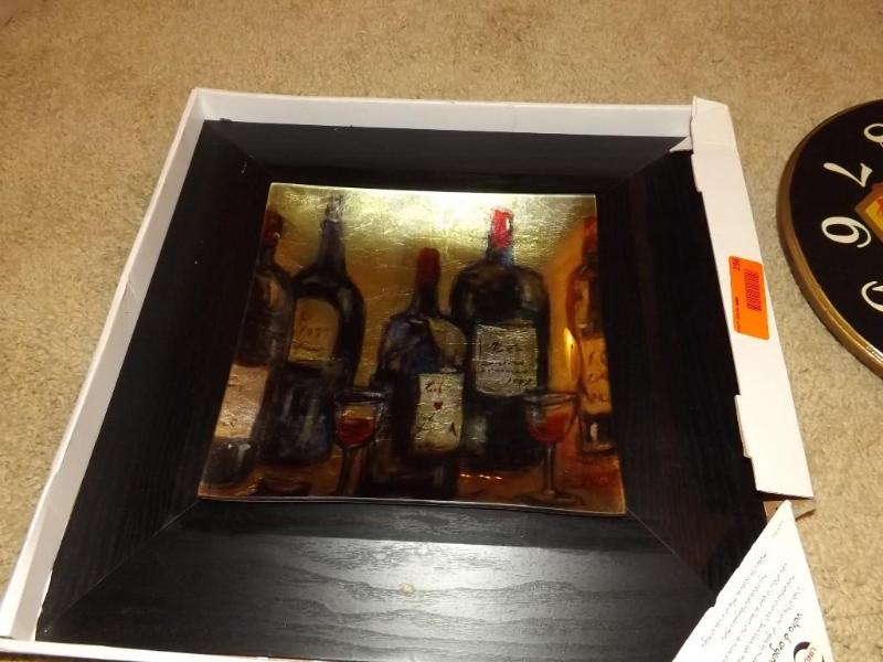 Lot of misc Items, clock picture, C...