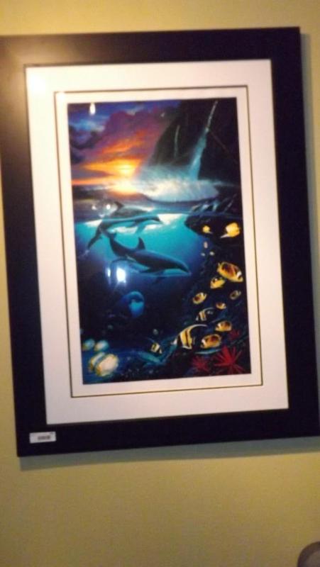 Signed and numbered Picture, whales...