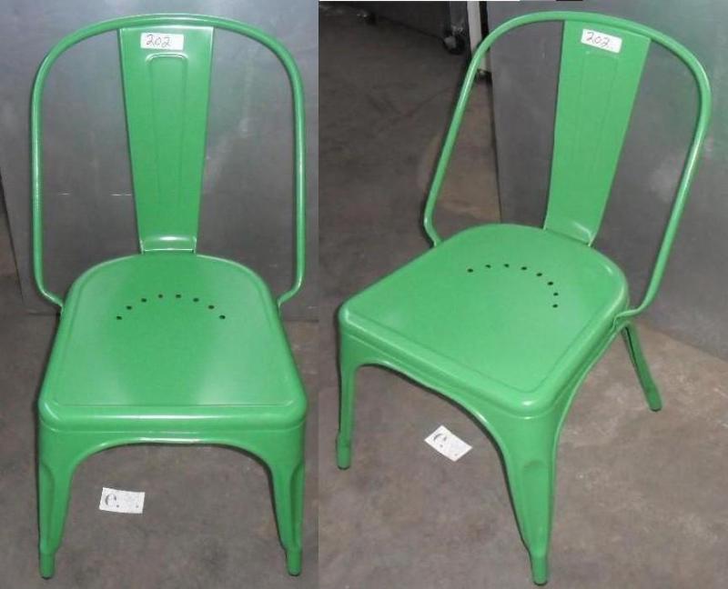 lot 6 image: Two all metal chairs. All metal cha...