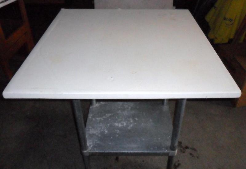 lot 83 image: Table top. Wooden table top. Vynyl ...