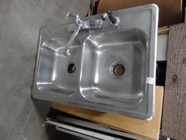 lot 16 image: Double basin stainless sink...