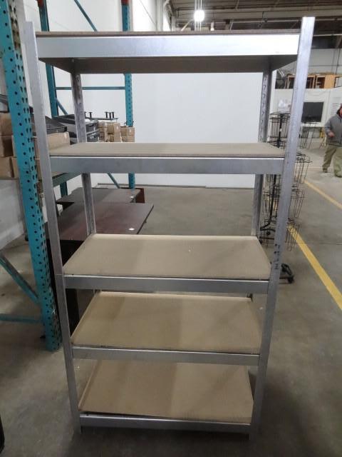 lot 183 image: 37 x 19 x 72 metal shelf unit...