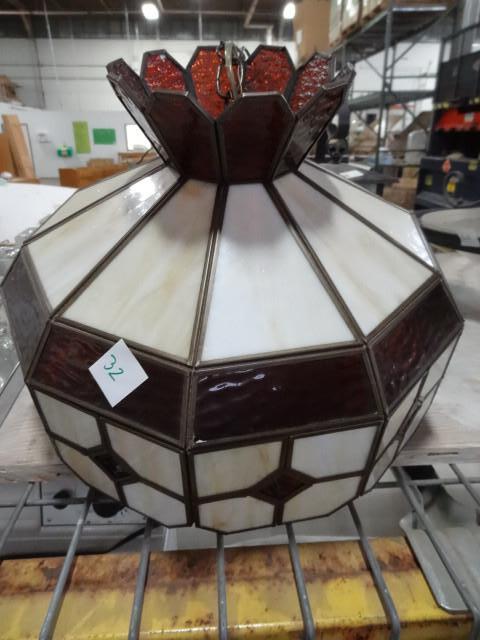 lot 32 image: Stained plastic ceiling light...