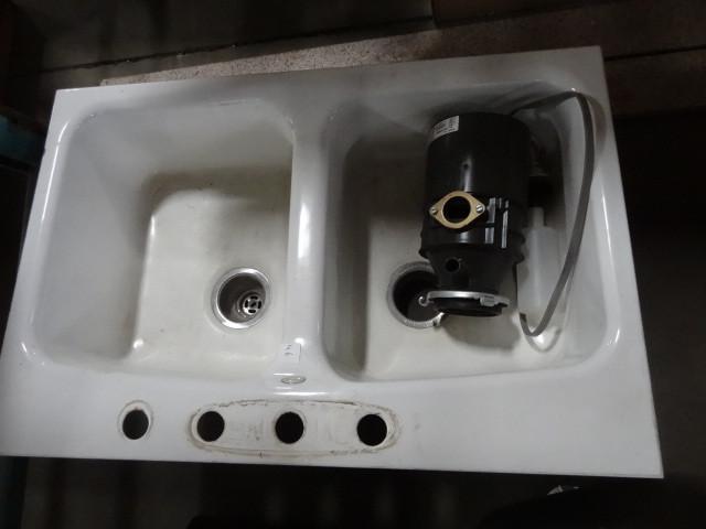 lot 46 image: Kohler cast iron sink with disposal...