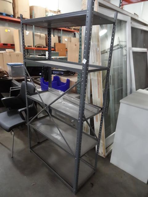lot 68 image: Metal shelving unit. 36 x 16 x 70...