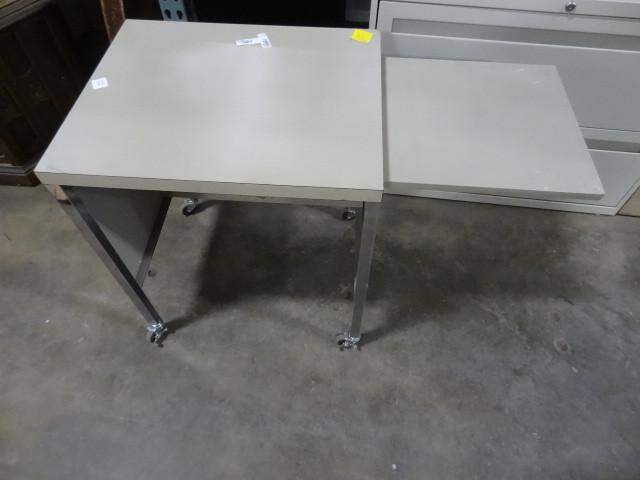 lot 92 image: Type writer cart with pull out side...
