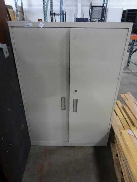 lot 96 image: 2 door metal cabinet. 36 x 18 x 53...