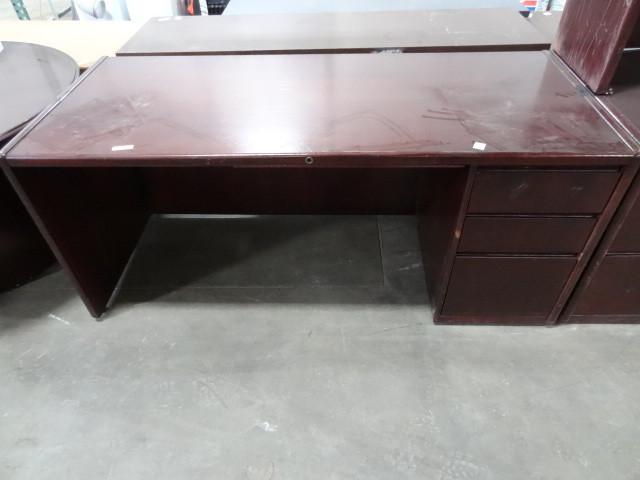 lot 99 image: Wood office desk. 70 x 30 x 30...