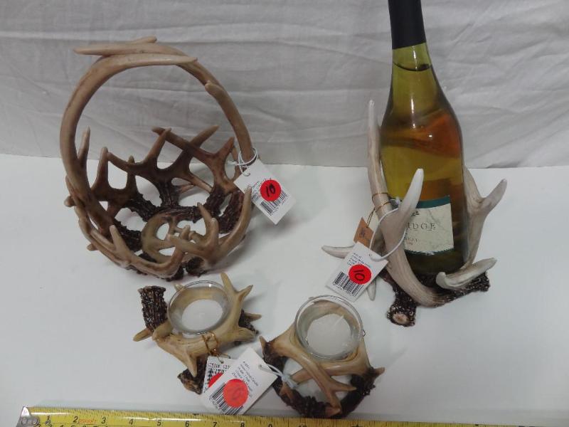 Four piece set&nbsp antler wine b...