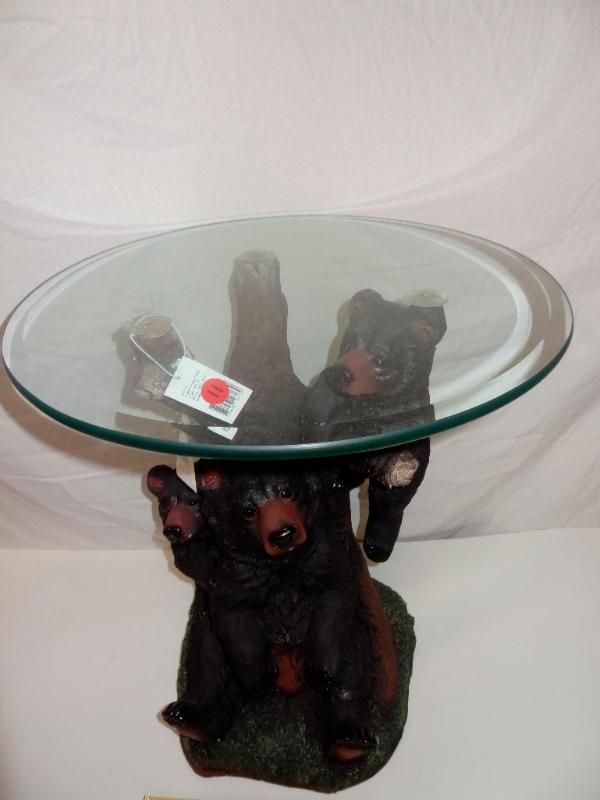 Three bear accent table with bevele...