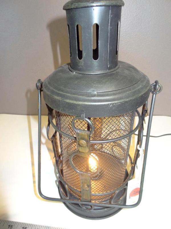 Metal lantern, 13&quot tall....