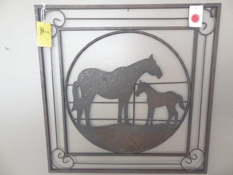 Metall square framed horse wall han...