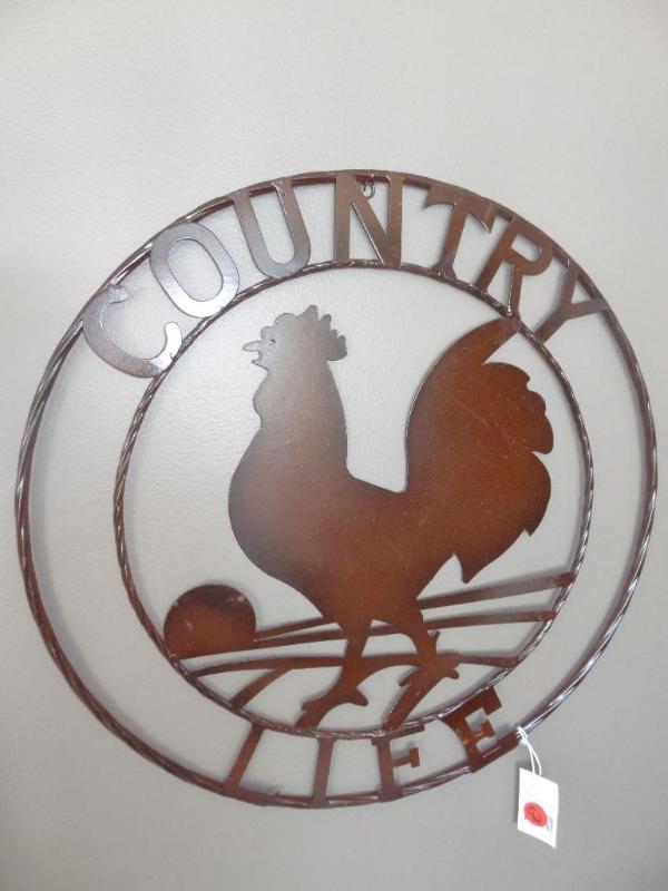 Metal rooster &quotCountry Life&qu...