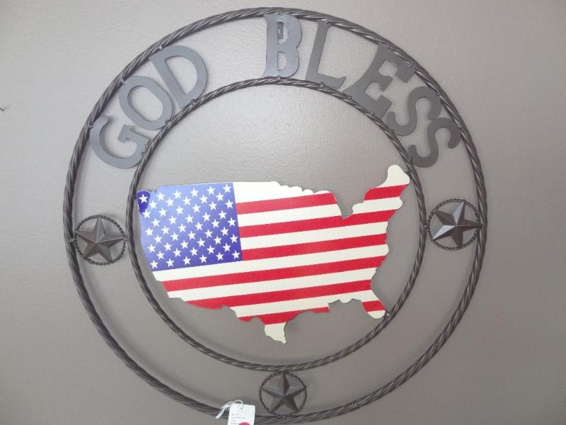 Metal &quotGod Bless USA&quot cir...