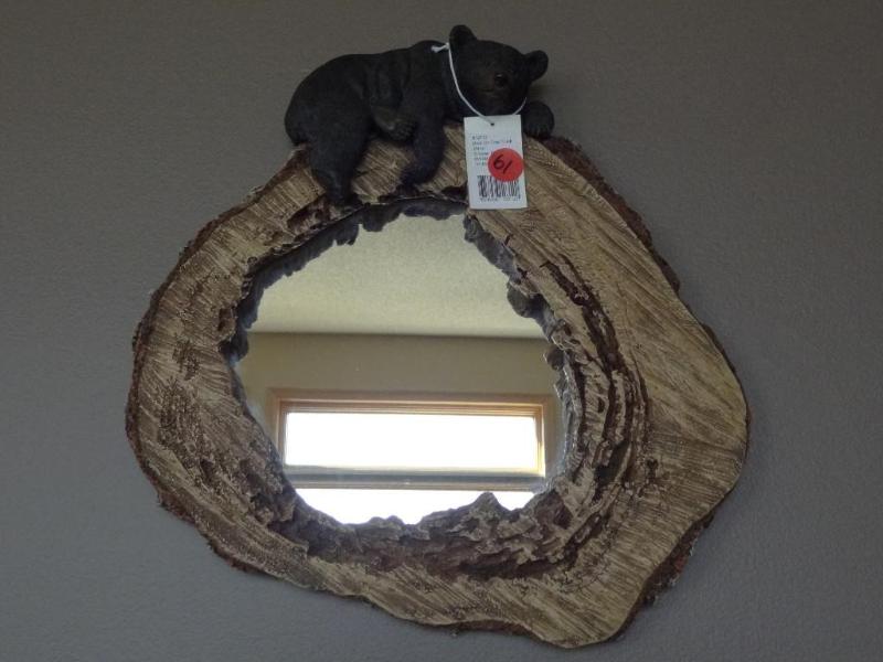 Bear on tree trunk mirror - 17&quot...