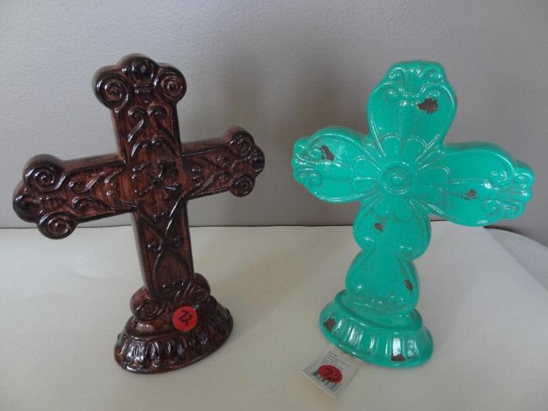 Pair of standing crosses, 12&quot ...