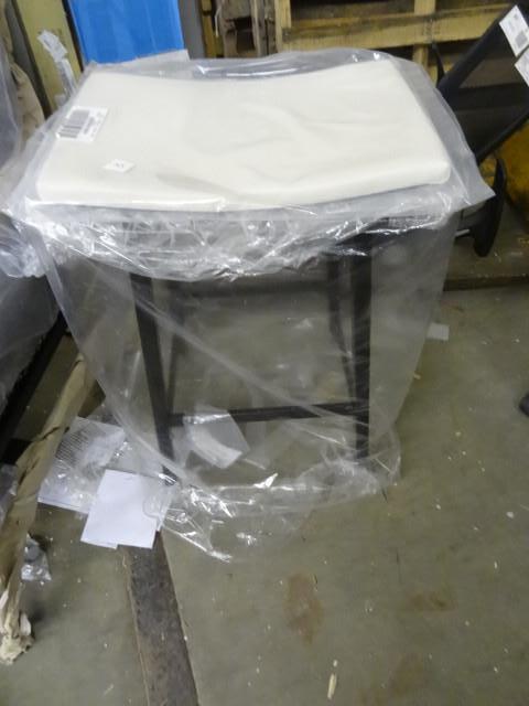 lot 55 image: Metal stool with cushion top. 27&qu...