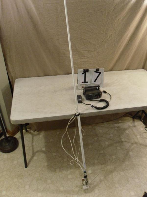 lot 17 image: Lowrance VHF Radio with Antenna