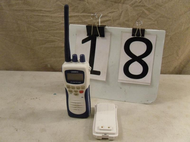 lot 18 image: Uniden Handheld VHF  Marine Radio