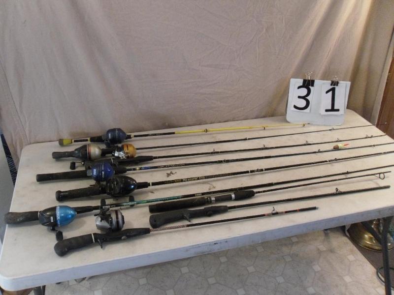 lot 31 image: Lot of Assorted Fishing Rods and Reels