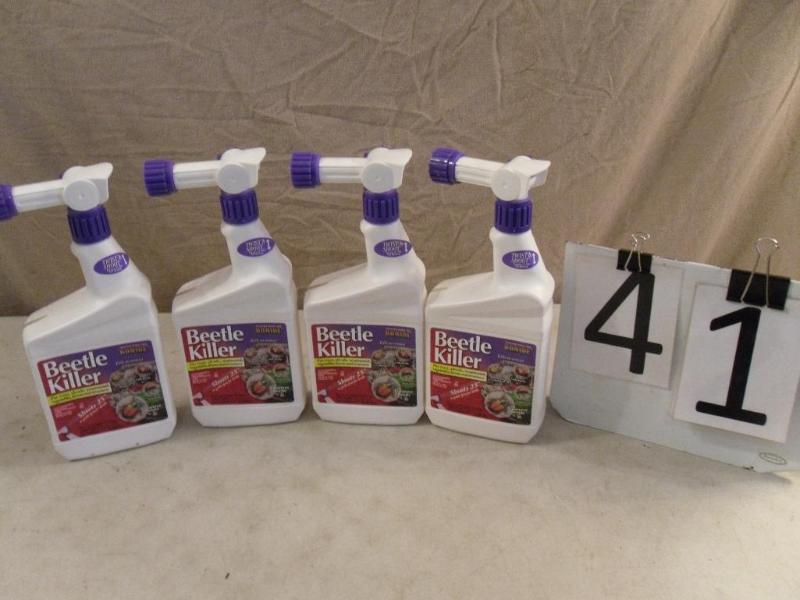 lot 41 image: 4 New Bottles of Bonide Beetle Kill...