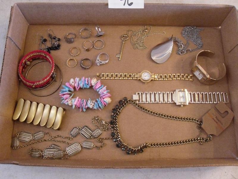 lot 76 image: Lot of Assorted Jewelry. Watches, R...