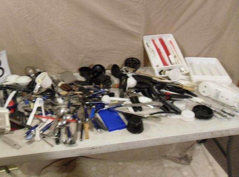 lot 96 image: Large Lot of Kitchen Utensils. Silv...